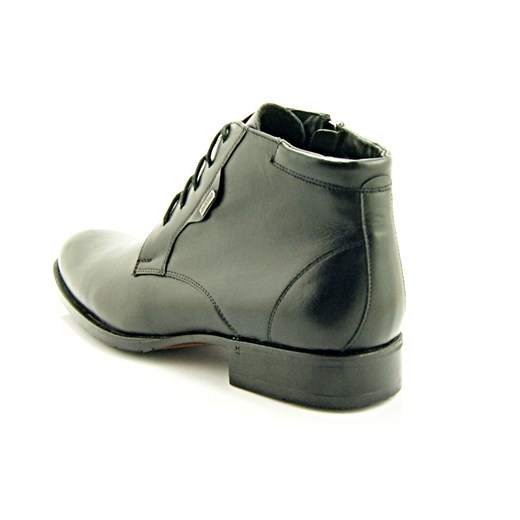2371 CZARNE - Wysokie, eleganckie, skórzane buty męskie sklep-obuwniczy-kent szary klasyczny