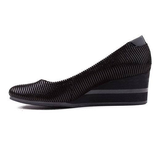 0272P-189 Marco Shoes półbuty czarne na koturnie milandi-pl czarny Półbuty damskie skórzane