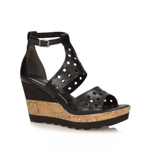 Sandały Marco Tozzi 28000-34 obuwie-lizuraj-pl czarny bez wzorów