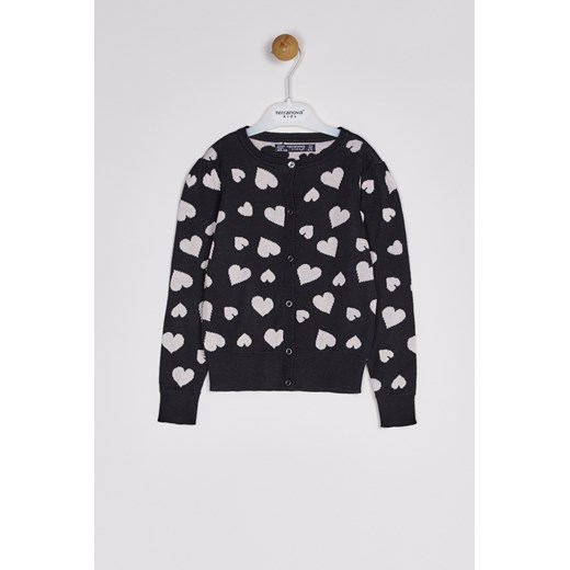 Heart sweater terranova czarny bawełna