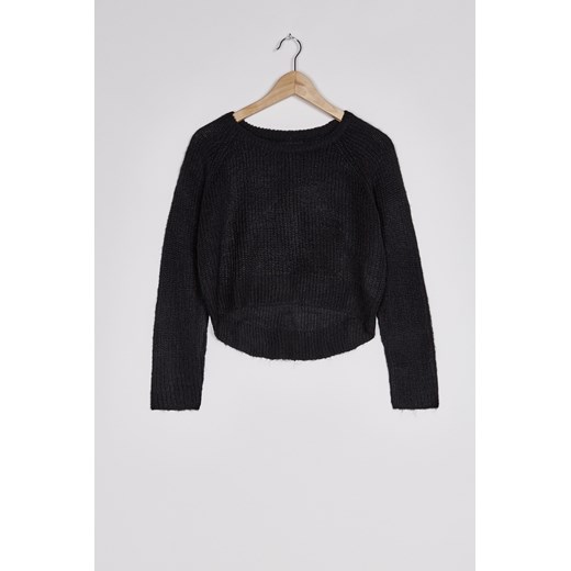 Crop mohair sweater terranova czarny szorty