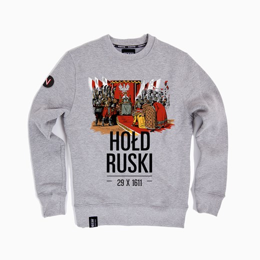 Bluza Hołd Ruski red-is-bad szary Bluzy męskie z nadrukiem