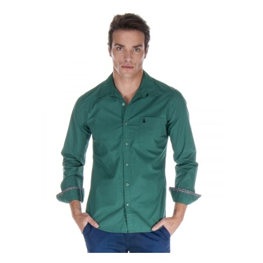 Koszula męska membershop zielony bawełna