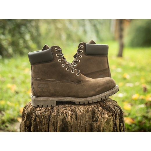 BUTY MĘSKIE TIMBERLAND CLASSIC PREMIUM 6-IN 10001 sneakerstudio-pl zielony ocieplane