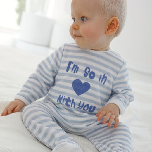 Niemowlęca welurowa piżama ze stópkami dla chłopca lub dziewczynki la-redoute-pl  bawełniane