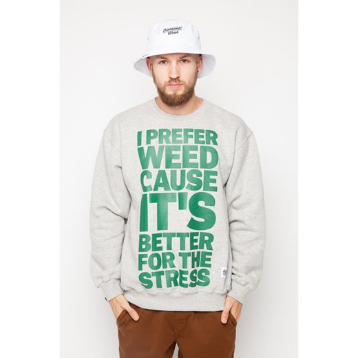 'Prefer Weed' -  Bluza Męska BK - Szaro/Zielona diamante zielony Bluzy męskie z nadrukiem