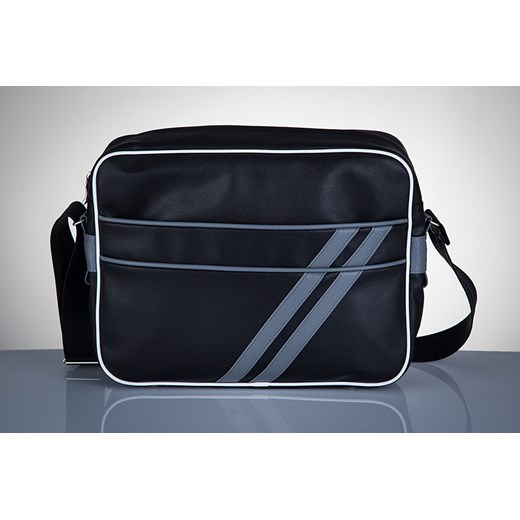 SOLIER MS02 czarno - szara stylowa torba męska na ramię skorzana-com czarny na laptopa