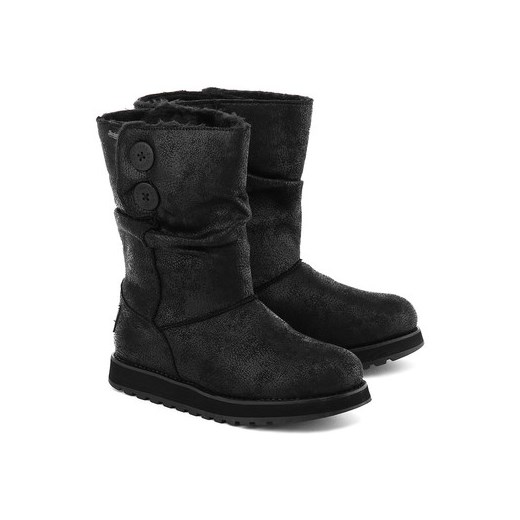 Skechers Kozaki Leather Esque - Czarne Zamszowe Kozaki Damskie - 48367/BLK Skechers spartoo czarny damskie