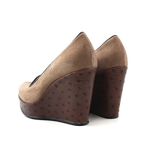 BUTY DAMSKIE CZÓŁENKA BRĄZOWE PAMAR r. 37 KOTURNY sohobuty-pl szary klasyczny