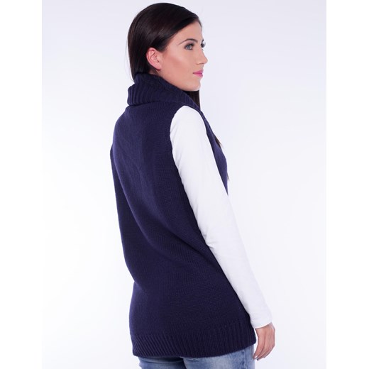 KOMIN golf ocieplany fioletowy sweter narzutka OVERSIZE factoryprice granatowy jesień