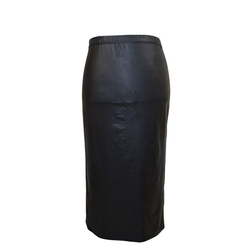 Czarna długa skórkowa spódnica prosta modne-duze-rozmiary czarny Długie spódnice