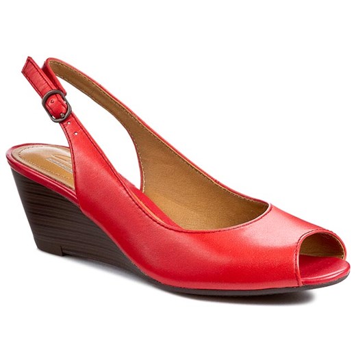 Sandały CLARKS - Brielle April 261056944 Red Leather eobuwie-pl czerwony sandały