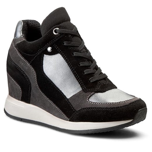 Sneakersy GEOX - D Nydame A D540QA 0AJ22 C1048  Graphite/Black eobuwie-pl czarny jesień