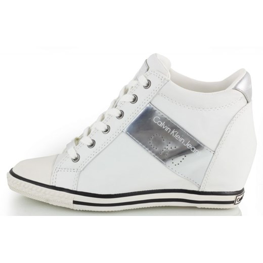 Sneakersy Calvin Klein Jeans VIOLET White/Silver 2052-050 zebra-buty-pl szary jeans