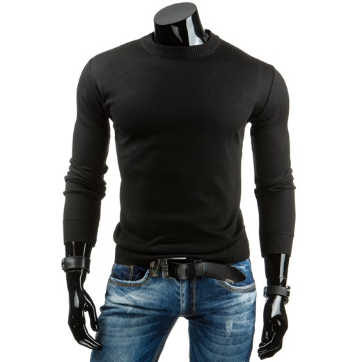 Sweter męski czarny (wx0679) dstreet czarny elastan