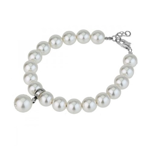 Bransoletka srebrna z perłami Swarovski White 73-32c silverado-pl bialy kryształki