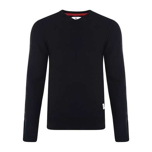 Czarny sweter z wełny owczej Bellfield Felix majesso-pl czarny klasyczny
