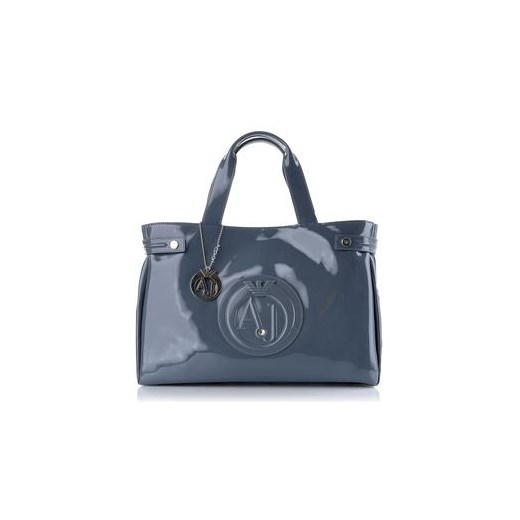 Armani Jeans lakierowana torebka PVC szara royal-point szary glamour