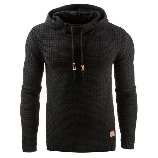Sweter męski czarny (wx0724) dstreet czarny bawełna
