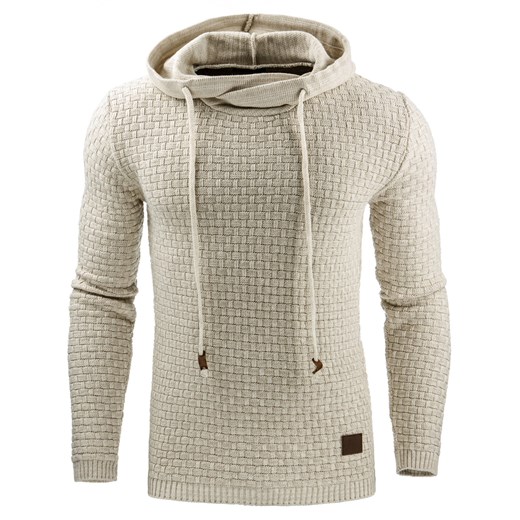 Sweter męski beżowy (wx0725) dstreet bezowy bawełna