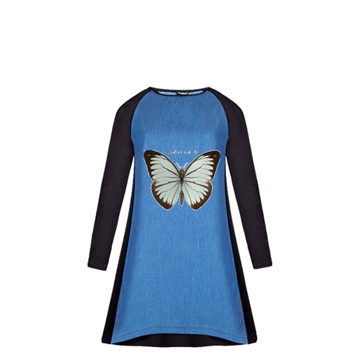 Sukienka jeansowa motylek trendton-pl niebieski casual