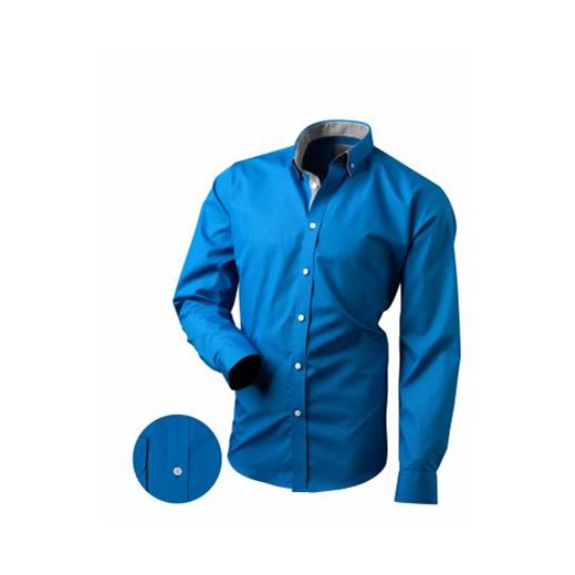 Koszula Męska Victorio V168 koszulevictorio-pl niebieski koszule