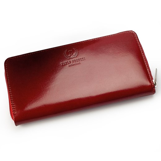PAOLO PERUZZI ekskluzywny skórzany portfel damski kopertówka w pudełku GA38 skorzana-com rozowy jesień