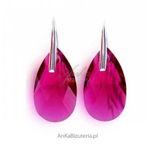 Klasyczne Kolczyki Swarovski -rubinowe ankabizuteria-pl rozowy bigiel