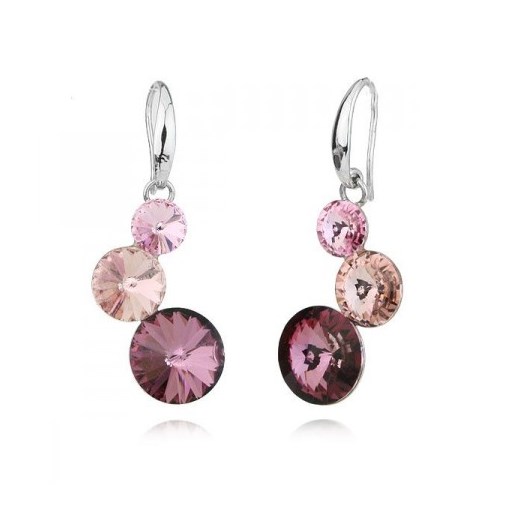 Kolczyki srebrne z różowymi kryształami Swarovski 10-235V silverado-pl rozowy kryształki