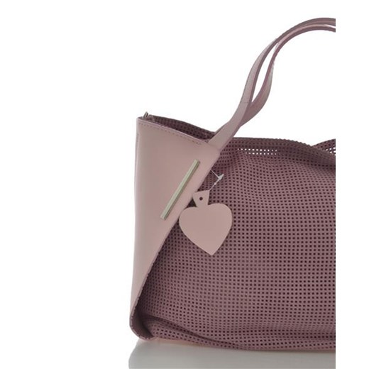 Skórzana ażurowa torebka kuferek cervandone-pl fioletowy miękkie
