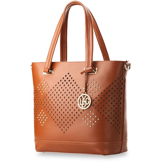 LYDC LONDON TOREBKA SHOPPER SZTYWNA AŻUROWA ĆWIEKI - CZARNA world-style-pl pomaranczowy ochronny