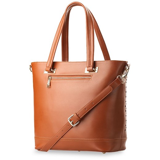 LYDC LONDON TOREBKA SHOPPER SZTYWNA AŻUROWA ĆWIEKI - CZARNA world-style-pl pomaranczowy okrągłe