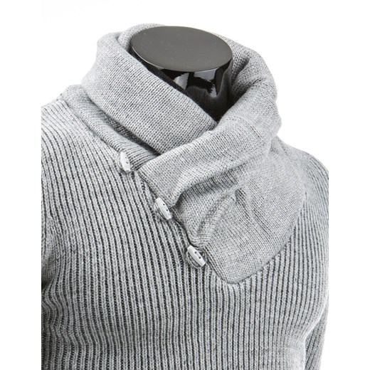 Sweter męski (wx0564) dstreet szary nowoczesny