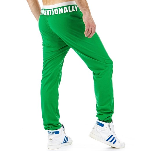 Spodnie dresowe baggy (ux0178) dstreet zielony Spodnie