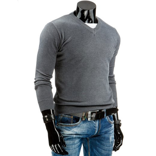 Sweter męski szary (wx0685) dstreet szary męskie