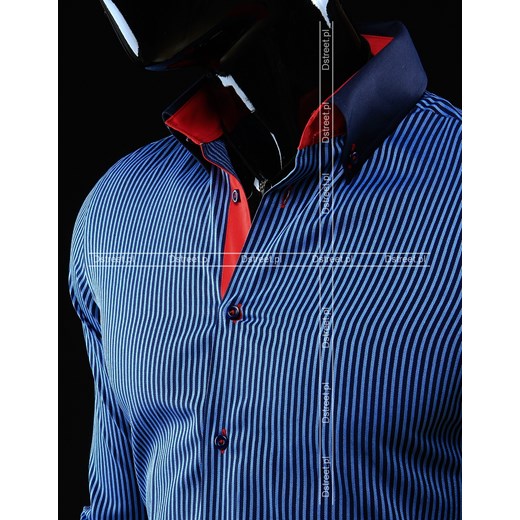 Koszula z długim rękawem (dx0528) dstreet niebieski bawełna