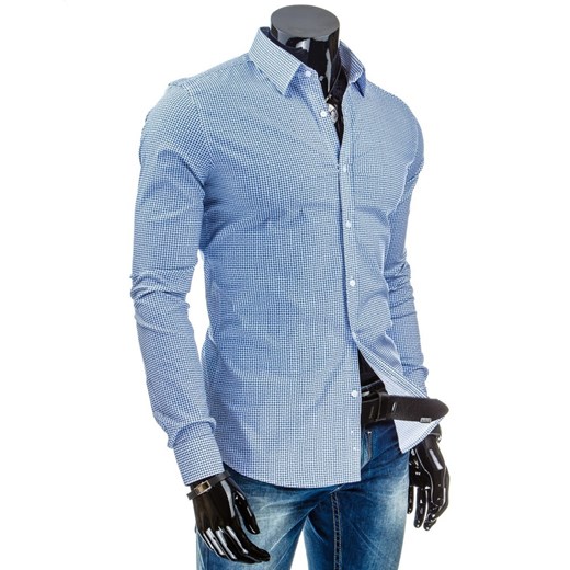 Koszula męska biała (dx0780) dstreet niebieski koszule