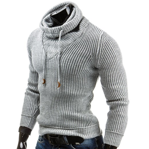 Sweter (wx0480) dstreet szary miękkie