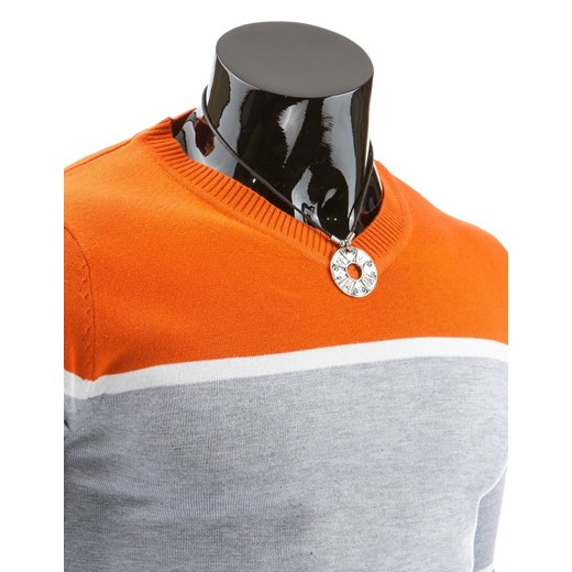 Sweter w serek (wx0513) dstreet pomaranczowy modne