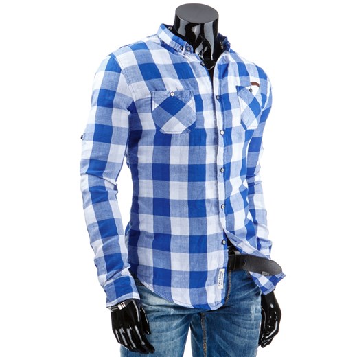 Koszula męska niebieska (dx0877) dstreet niebieski fit