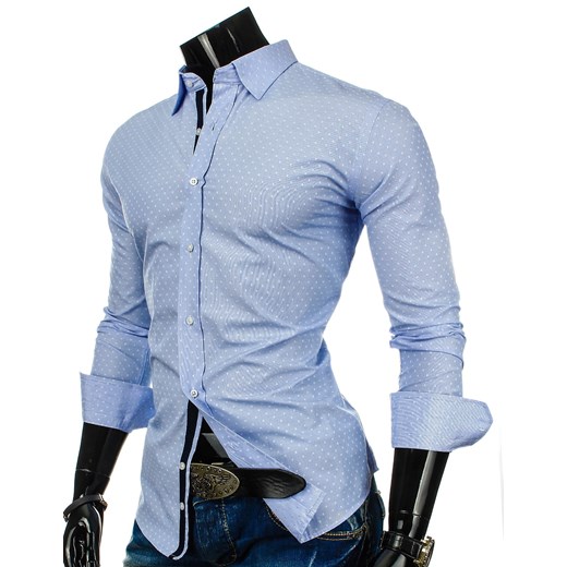 Koszula z długim rękawem (dx0219) dstreet niebieski modne
