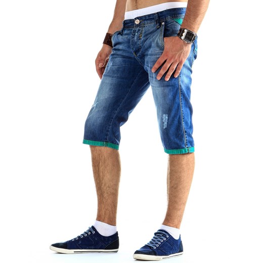 Krótki spodenki (sx0070) dstreet bialy Spodenki jeansowe męskie