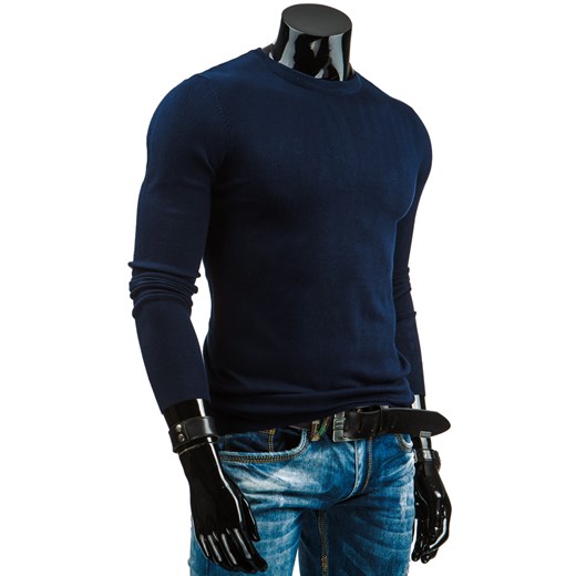 Sweter męski granatowy (wx0620) dstreet czarny elastan