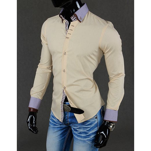 Beżowa koszula z długim rękawem (dx0451) dstreet bezowy rękawy
