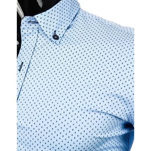 Koszula męska z długim rękawem (dx0220) dstreet niebieski prosty