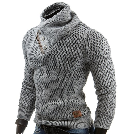 Sweter (wx0566) dstreet szary męskie