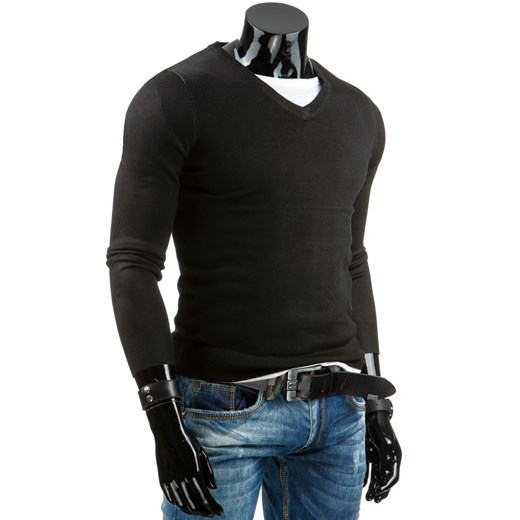 Sweter męski czarny (wx0667) dstreet czarny jesień