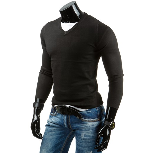 Sweter męski czarny (wx0667) dstreet czarny męskie