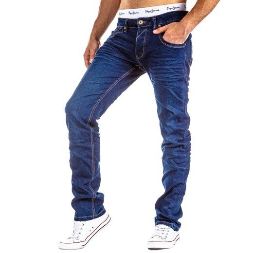 Spodnie jeansowe (ux0290) dstreet granatowy casual