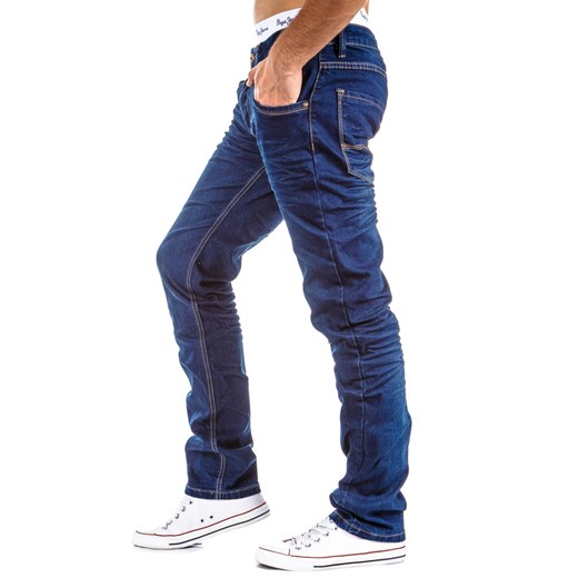 Spodnie jeansowe (ux0290) dstreet granatowy elastan